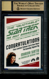 2005 Star Trek Next Generation Autograph Marina Sirtis Limited Auto BGS 9.5/10